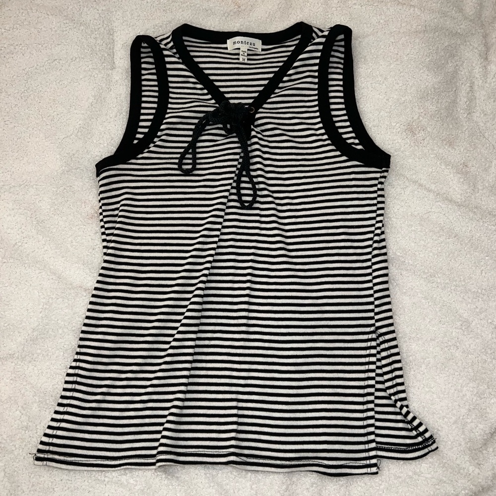 Black & white striped tank top